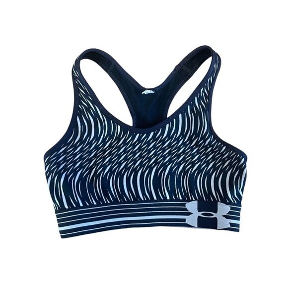 Under Armour Women's Extra Xsmall Black Logo Heat Gear Compression Sports Bra - Picture 1 of 6